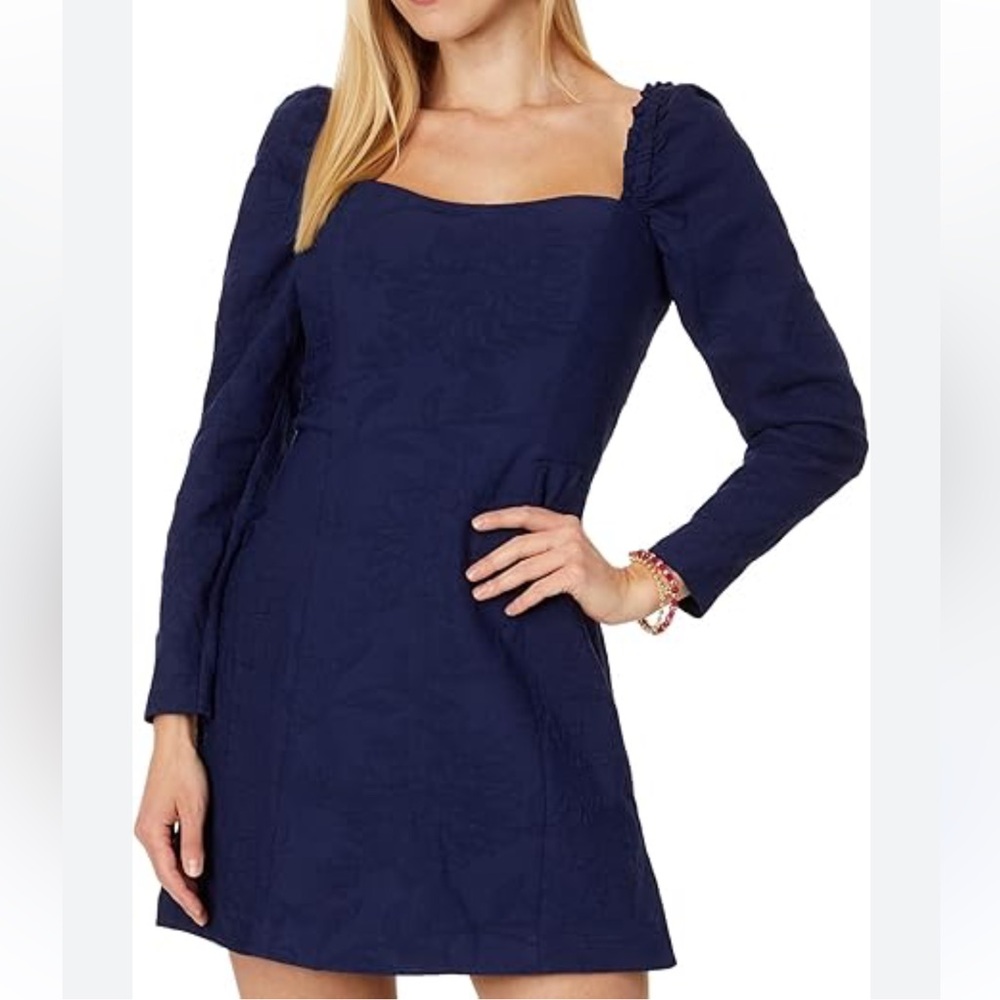 Lilly Pulitzer Elegant Navy Long Sleeve Dress